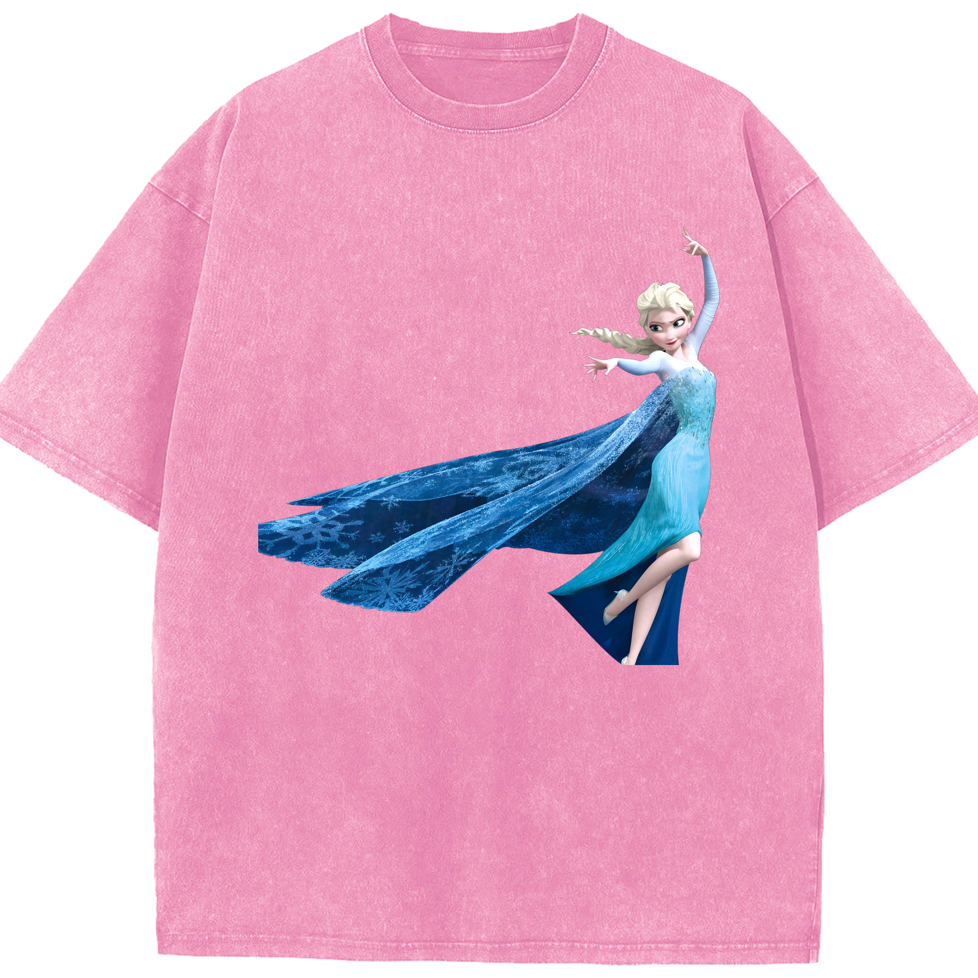 （画像用） アナと雪の女王 アンナ エルサ Frozen Anna Elsa 綿100% ヴィンテージ風 半袖Tシャツ（フロントプリント）
